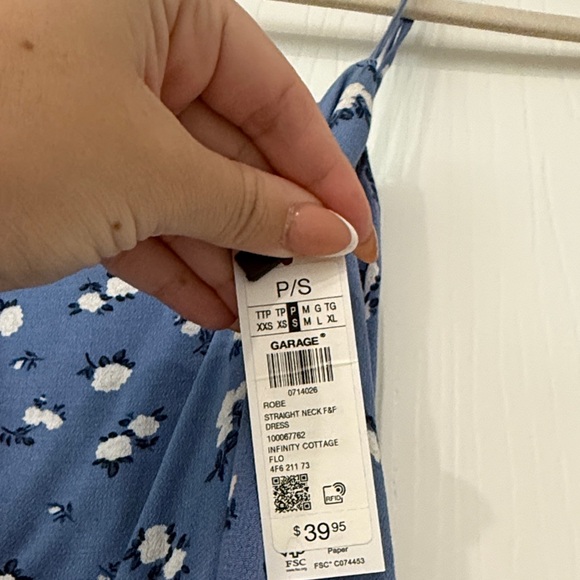 Garage Blue Floral Mini Dress - Picture 2 of 4